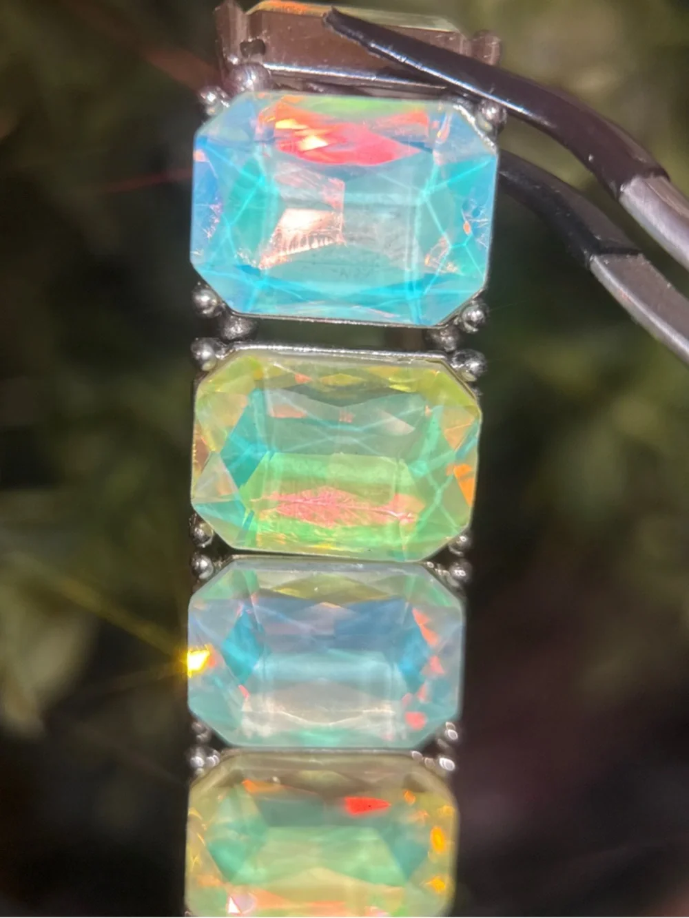 Designer-Inspired Lime Green Crystal Stretch Bracelet Set (E5)‎